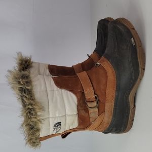 North Face Winter Fur Puffer Duck Women's Pull On Boots